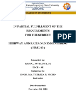In Partial Fulfillment of The Requirements For The Subject Highway and Railroad Emgineering (HRE 313)