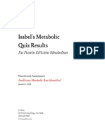 Isabel's Metabolic Quiz Results: Fat Protein Efficient Metabolism