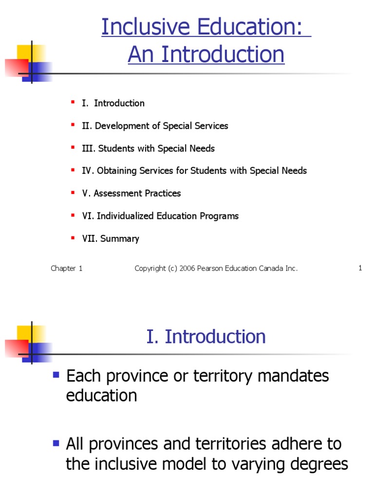 1 Introduction To Inclusion | PDF | Individualized Education Program ...