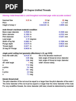 British Standard Cycle Thread Chart | PDF | Machining | Metalworking