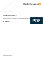 Hunter Douglas N.V.: Unaudited Interim Condensed Consolidated Financial Statements