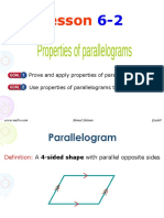 Lesson: Prove and Apply Properties of Parallelograms Use Properties of Parallelograms To Solve Problems
