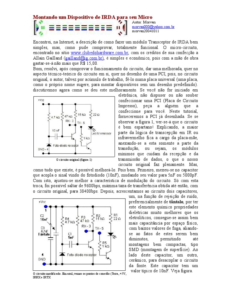 Montando Dispositivo IRDA Serial Micro | PDF
