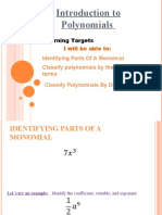 Intro To Polynomials Guided Notes