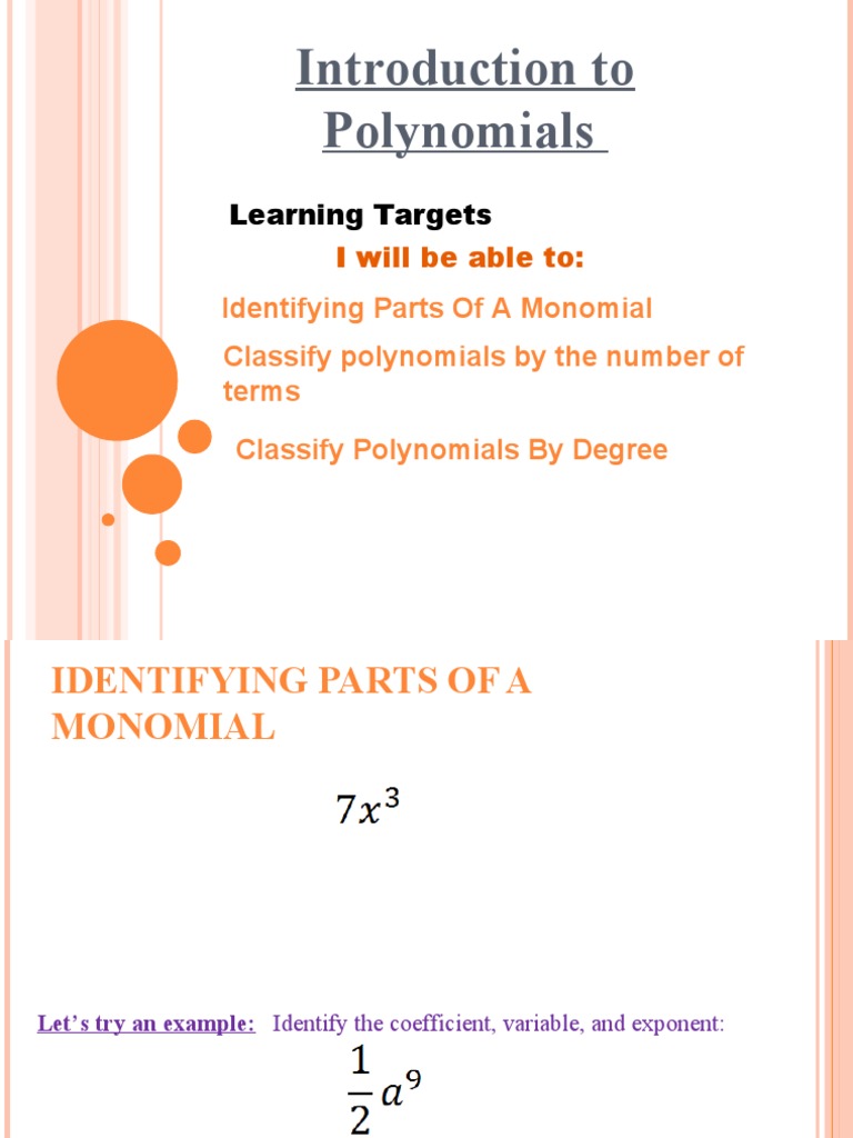 Classifying Polynomials Guide | PDF | Polynomial | Mathematical Relations