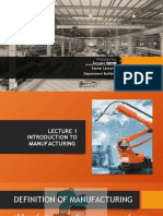 Lecture 1 Introduction To Manufacturing