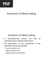 Economics of Metal Cutting