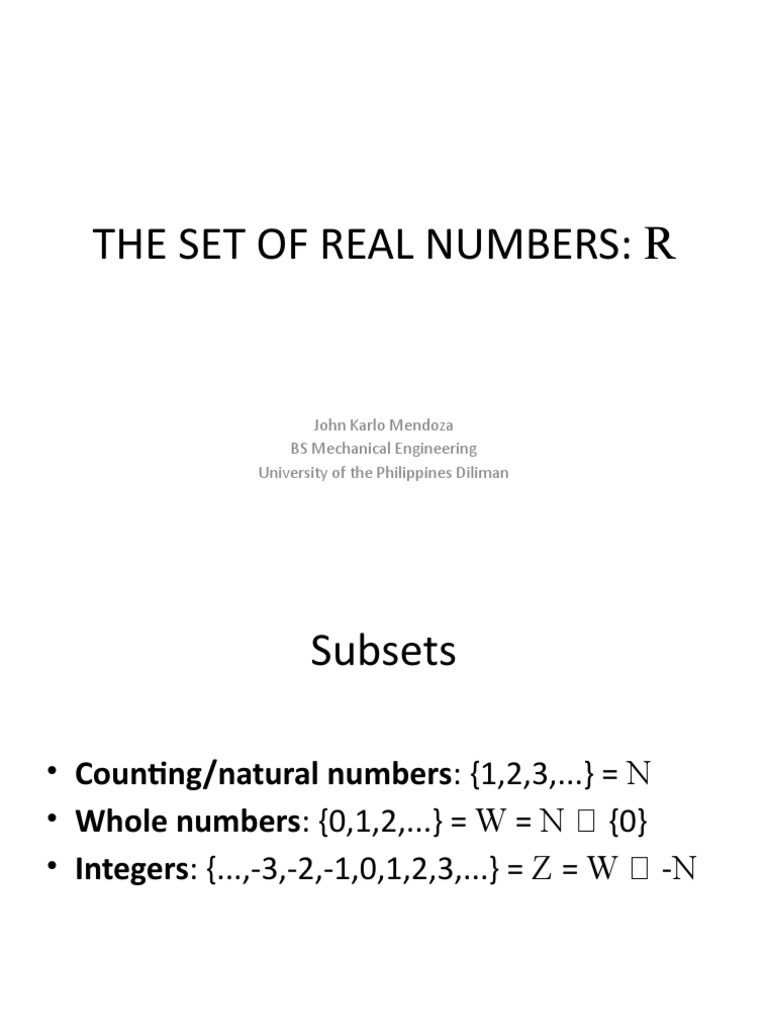The Set of Real Numbers | PDF | Interval (Mathematics) | Numbers
