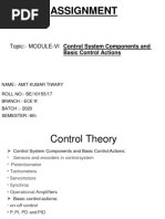 Assignment: Topic:-MODULE-VI Control System Components and