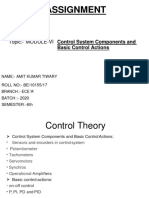 Assignment: Topic:-MODULE-VI Control System Components and