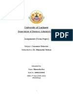 Himanshu Rao Consumer Behavior Assignment PDF