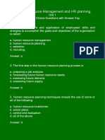 MCQs Unit 1 Human Resource Management and Planning PDF