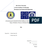 Dire Dawa University Dire Dawa Institute of Technology School of Mechanical and Industrial Engineering