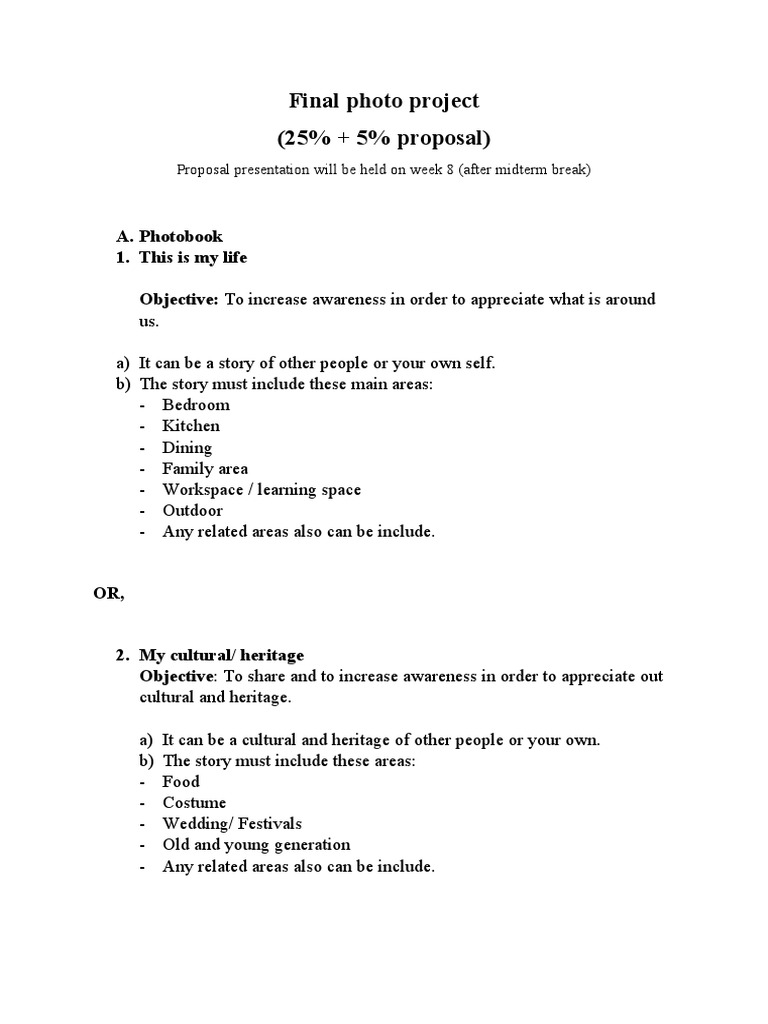 Final Photo Project Guidelines | PDF