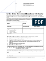 Research Proposal For The Swiss Government Excellence Scholarship