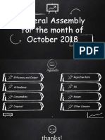 General Assembly For The Month of October 2018