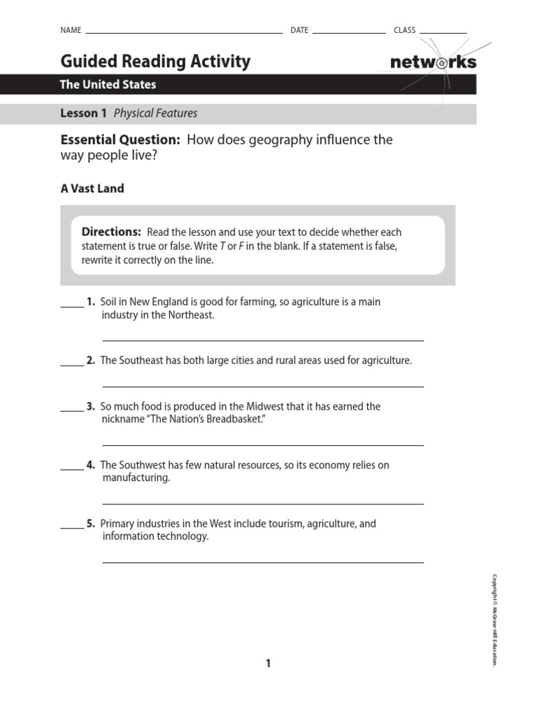 US Guided Readinglesson1 | PDF | Western United States | Climate