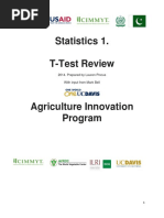 Statistics 1. T-Test Review: 2014. Prepared by Lauren Pincus With Input From Mark Bell