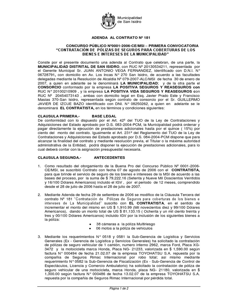 Contrato U Orden de Compra o de Servicio PDF | PDF | Póliza de seguros ...