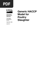 Generic HACCP Model For Poultry Slaughter: United States Department of Agriculture