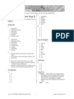 Progress Test Answer Keys B Unit 1: Grammar