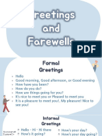 Greetings and Farewells