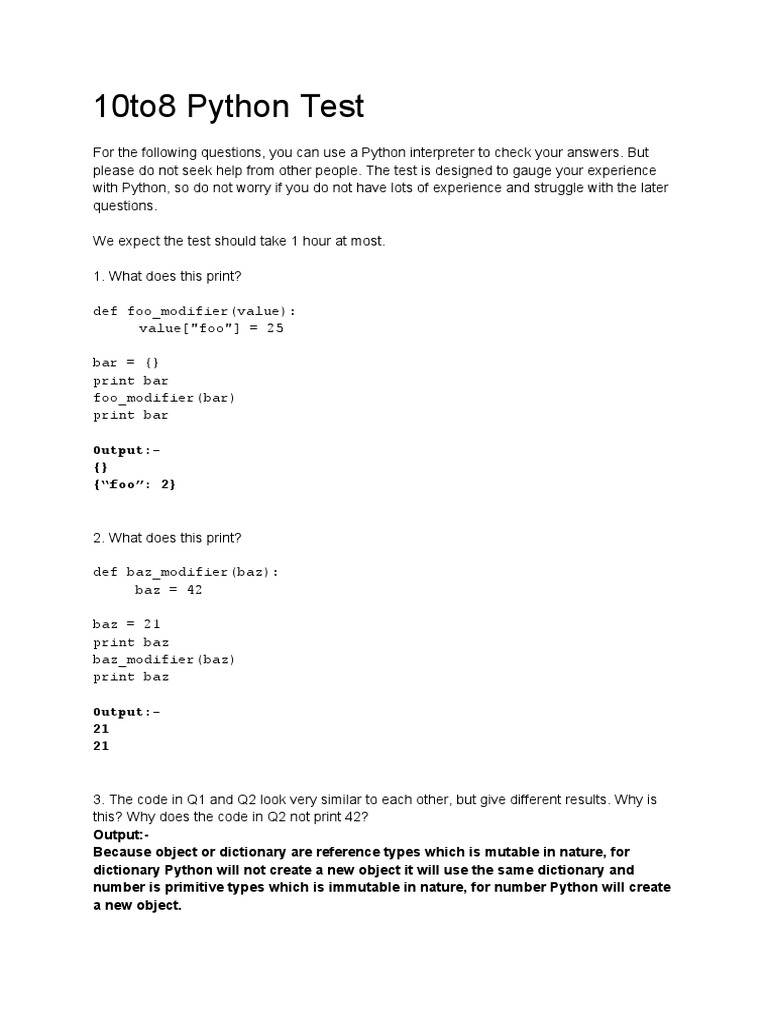 Python Test Solution | PDF | Programming Paradigms | Computer Engineering