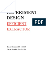 Experiment design - Efficient extractor