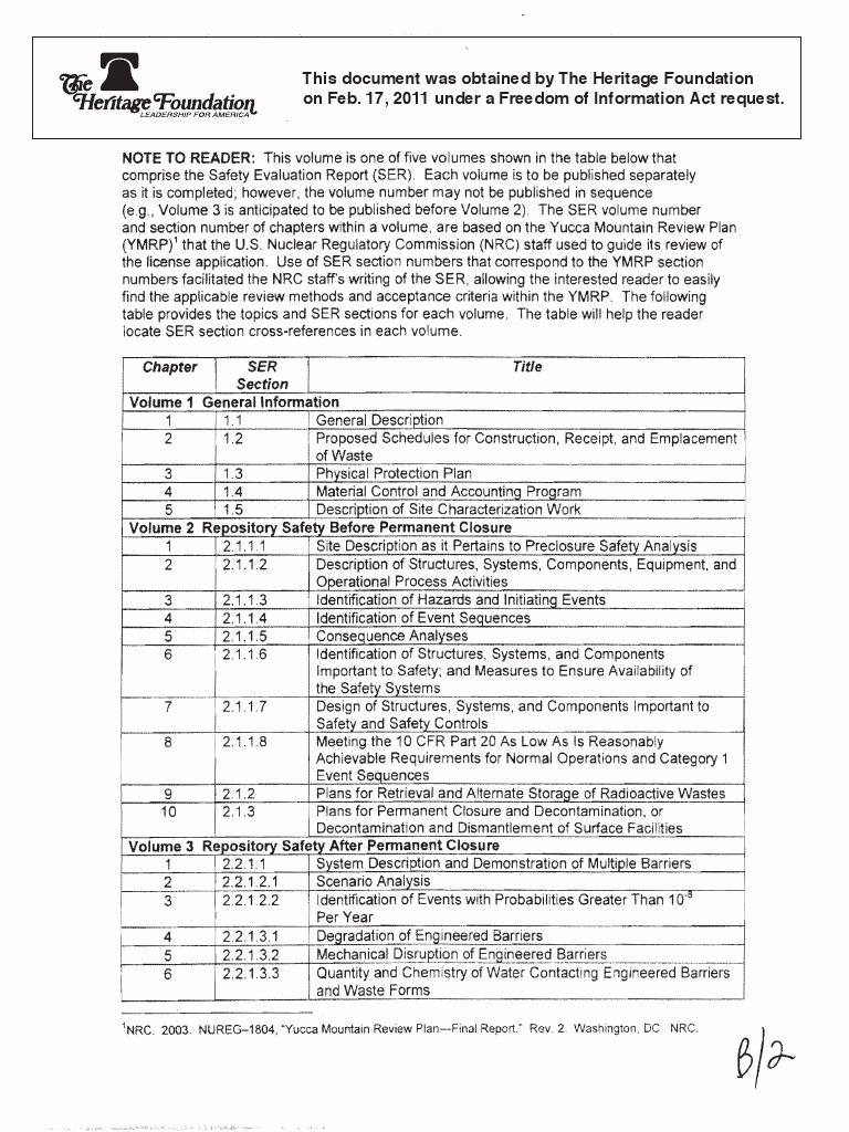 Yucca Mountain Safety Evaluation Report Volume 2 Yucca Mountain - yucca mountain safety evaluation report volume 2 yucca mountain nuclear !   waste repository deep geological repository