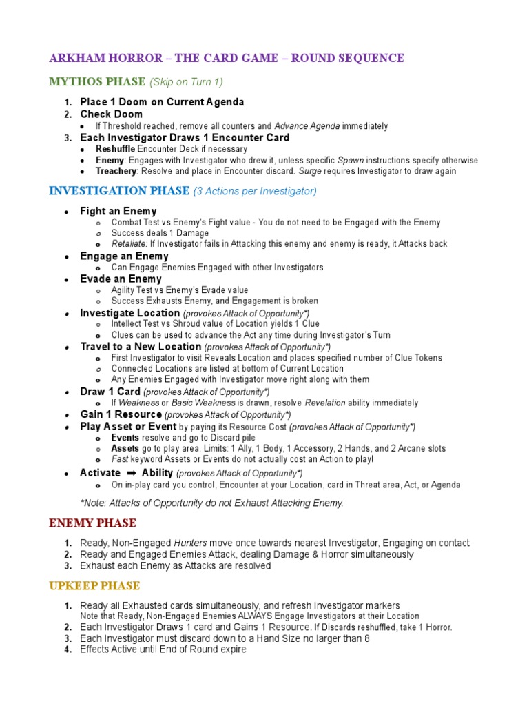arkham horror card game rules pdf Introducing the new Horror: The reference document the Grimoire! This document contains all the latest rules updates and references for new and existing players to use during House Rules for Arkham Horror: