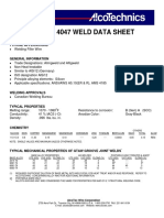 Alloy 4047 Weld Data Sheet: Typical Applications