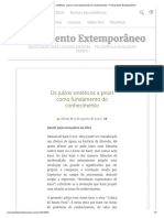 Os Juízos Sintéticos a Priori Como Fundamento Do Conhecimento – Pensamento Extemporâneo