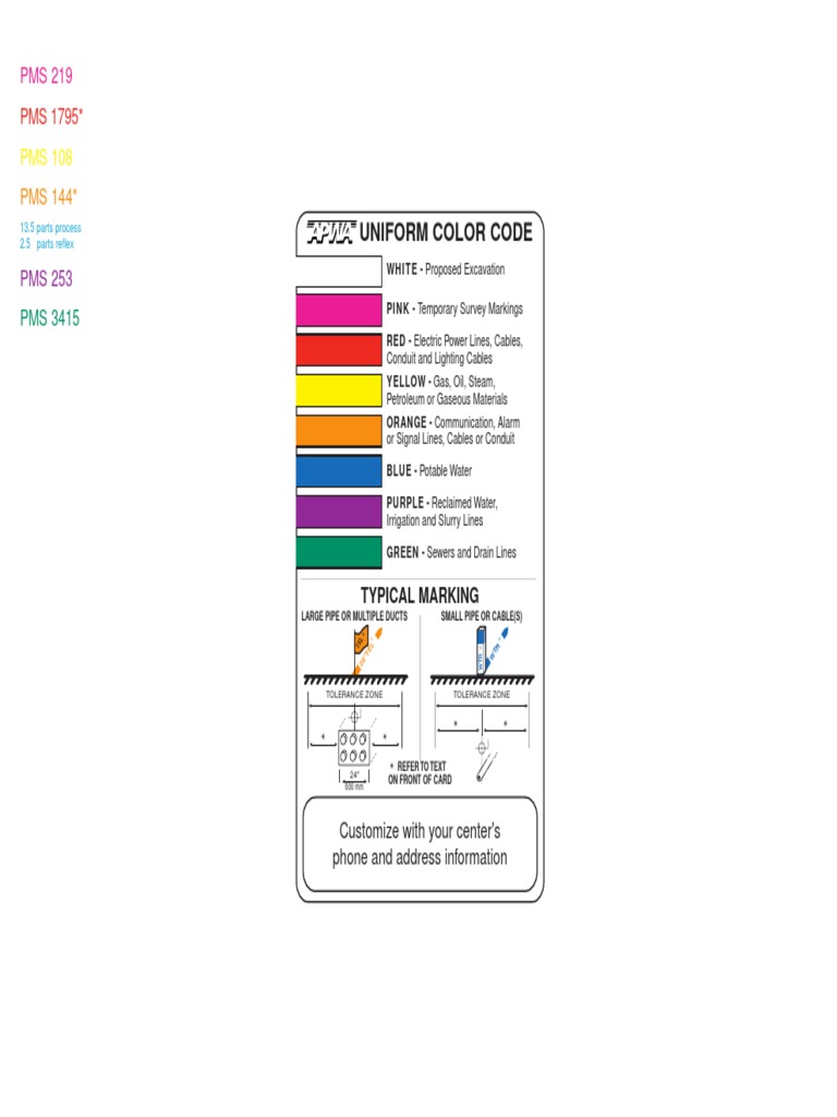 Uniform Color Code for Underground Marking | PDF | Engineering ...