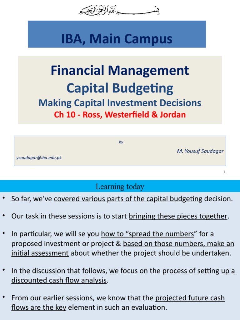 Capital Budgeting Essentials | PDF | Net Present Value | Capital Budgeting