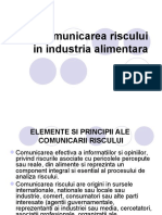 Comunicarea Riscului in Industria Alimentara