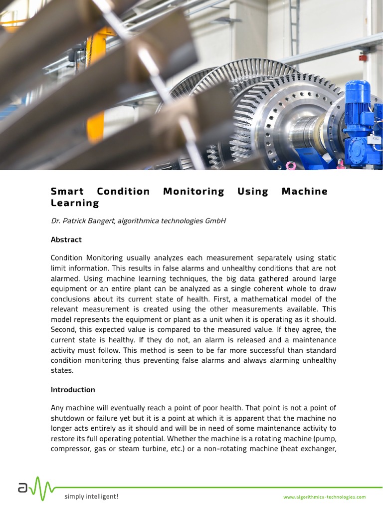 Smart Condition Monitoring with ML | PDF | Machine Learning ...