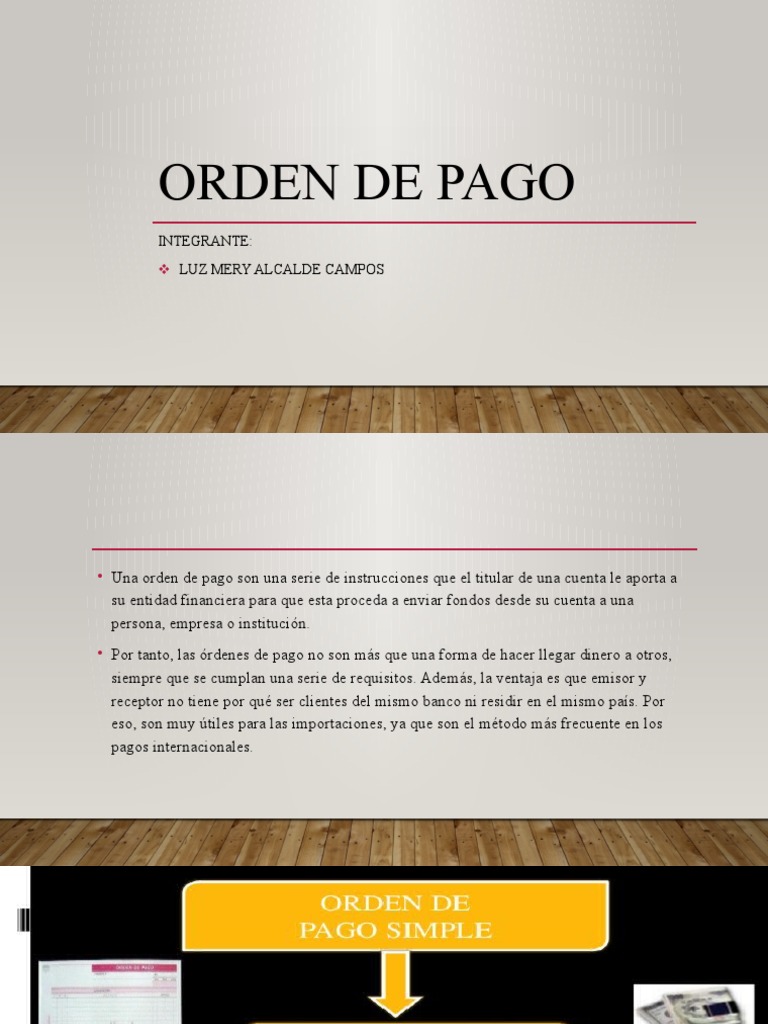 Cómo Funciona una Orden de Pago | PDF | Finanzas y dinero