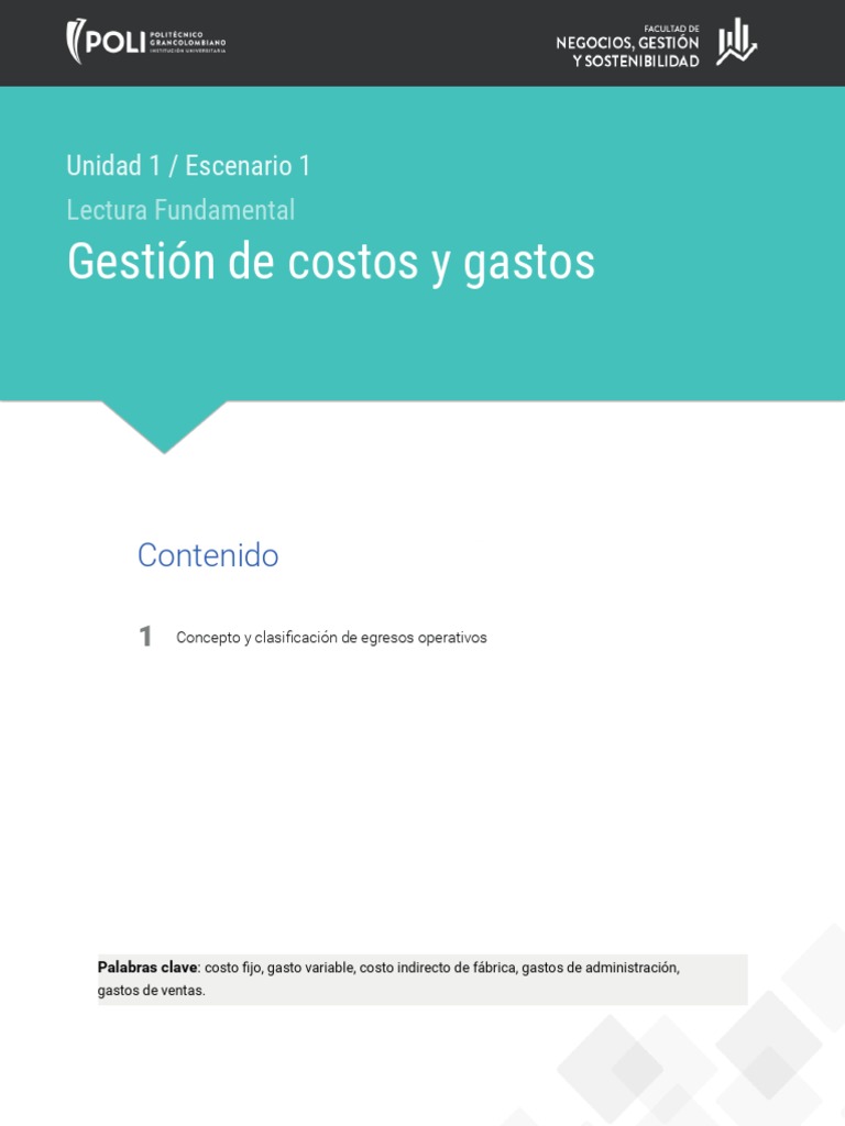 Gestion de Costos y Gastos PDF | PDF | Costo | Empresas