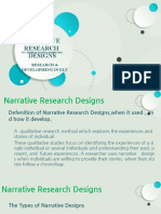 Narrative Research Designs: Research & Development in Elt