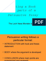Writing A Hook and Parts of A Persuasive Essay: The Loch Ness Monster Exists