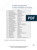 Daily Bible Reading Plan Overview For New Christians in 30 Days