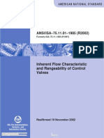 ISA 75.11.01 Inherent Flow Characteristic and Rangeability of Control Valves