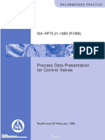 ISA 75.21 Process Data Presentation For Control Valves PDF