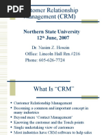 Customer Relationship Management (CRM) : Northern State University 12 June, 2007