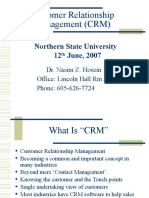 Customer Relationship Management (CRM) : Northern State University 12 June, 2007