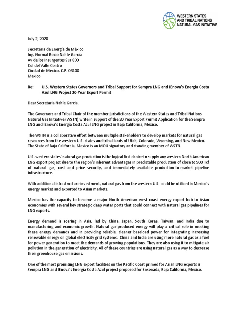 LNG Letter | PDF | Liquefied Natural Gas | Natural Gas