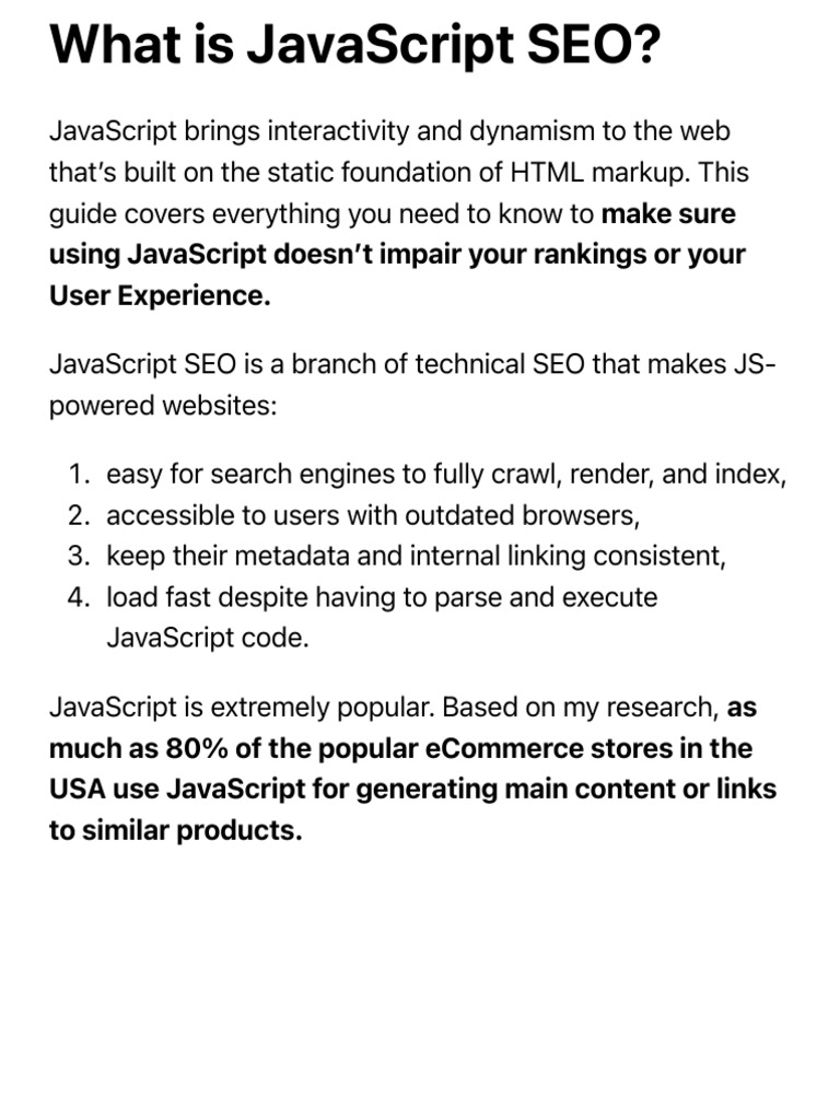 The Ultimate Guide To JavaScript SEO (2020 Edition) - Onely Blog | PDF ...
