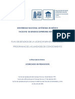 Plan de estudios Licenciatura en Pedagogía UNAM