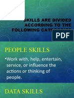 Skills Are Divided According To The Following Categories