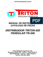Manual de instruções e catálogo de peças do distribuidor pendular Triton 650